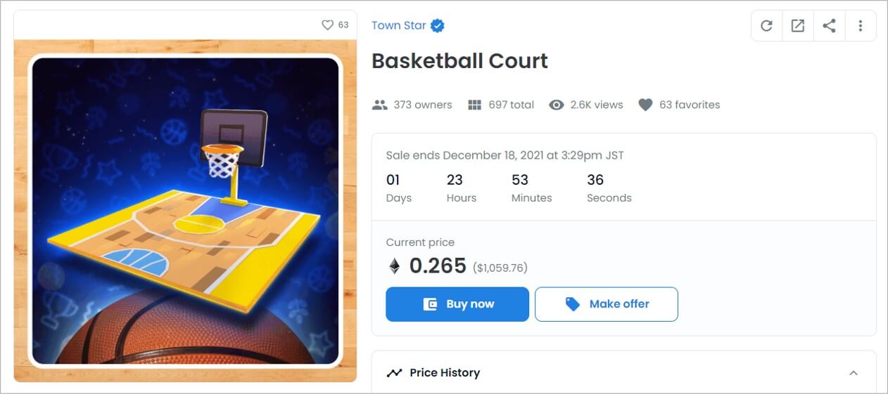 Town StarのNFT「Basketball Court」