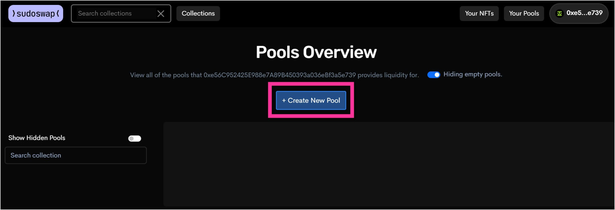 「Create New Pool」を選択